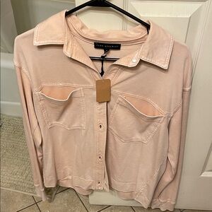 Jane and Delancey Pink Button-Up Top